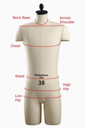 Half Scale Professional Male 3/4 Body Dress Form (Miniform) w/ Removable  Arms